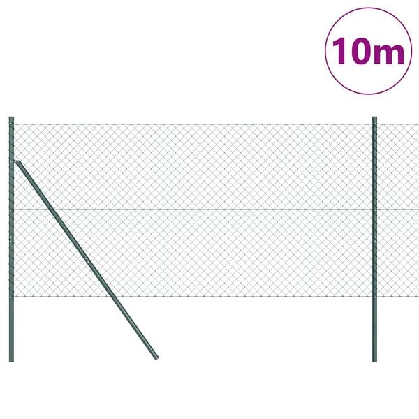 vidaXL Plotov&yacute; sloupek. Zelen&aacute; 10 x 1,5 m (s&iacute;ť 40 x 40 mm) Ocel a PVC