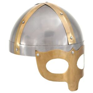 vidaXL Vikingsk&aacute; přilba pro LARPy replika stř&iacute;bro ocel