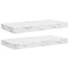 vidaXL N&aacute;stěnn&aacute; polička 2 ks B&iacute;l&yacute; mramor 50 x 23,5 x 3,8 cm