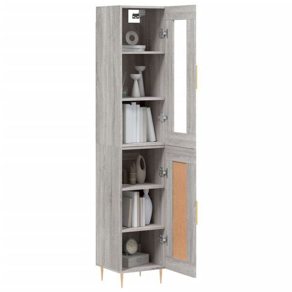 vidaXL Skř&iacute;ň highboard &scaron;ed&aacute; sonoma 34,5 x 34 x 180 cm kompozitn&iacute; dřevo