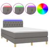 vidaXL Box spring postel s matrac&iacute; a LED tmavě &scaron;ed&aacute; 120x200 cm textil