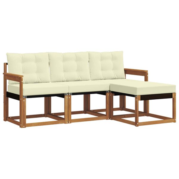 vidaXL Venkovn&iacute; pohovkov&aacute; souprava 4 pcs Přirozen&aacute; a Kr&eacute;mov&aacute;