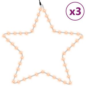 vidaXL V&aacute;nočn&iacute; hvězdy se 48 tepl&yacute;mi b&iacute;l&yacute;mi LED 3 ks 56 cm