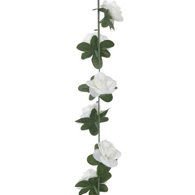 vidaXL Umělé květinové girlandy 6 ks bílé 240 cm