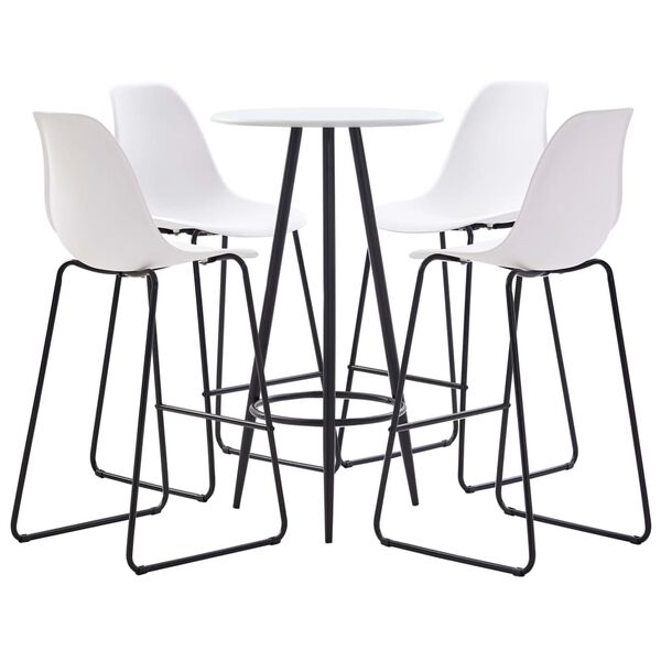 vidaXL 5d&iacute;ln&yacute; barov&yacute; set plast b&iacute;l&yacute;