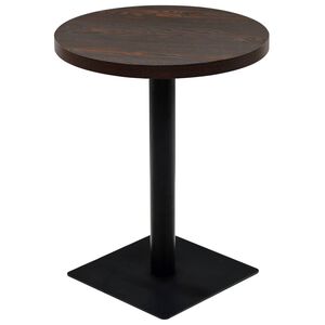 vidaXL Bistro stůl MDF a ocel kulat&yacute; 60 x 75 cm