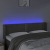 vidaXL Čelo postele s LED tmavě &scaron;ed&eacute; 147 x 16 x 78/88 cm samet