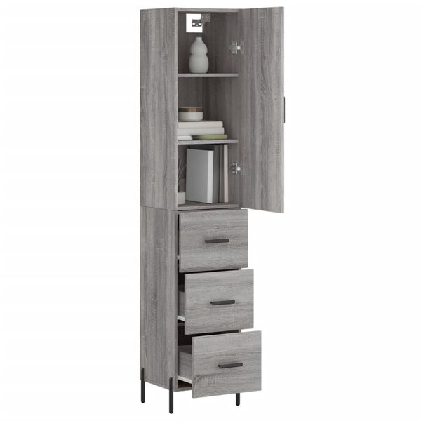 vidaXL Skř&iacute;ň highboard &scaron;ed&aacute; sonoma 34,5 x 34 x 180 cm kompozitn&iacute; dřevo