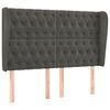 vidaXL Čelo postele typu u&scaron;&aacute;k tmavě &scaron;ed&eacute; 163x23x118/128 cm samet