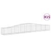 vidaXL Klenut&eacute; gabionov&eacute; ko&scaron;e 15 ks 400x50x40/60 cm pozinkovan&eacute; železo