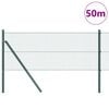 vidaXL Plotový sloupek. Zelená 50 x 0,8 m (19 x 19 mm síť) Ocel a PVC