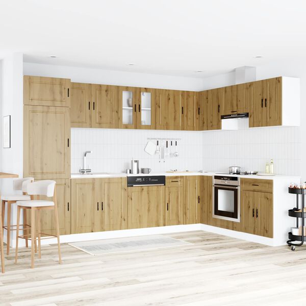 vidaXL Skř&iacute;ňka pod dřez s &uacute;loži&scaron;těm Porto 2 pcs Hněd&aacute; Kompozitn&iacute; dřevo