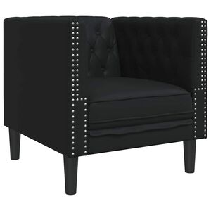 vidaXL Pohovka Čern&aacute; 74,5 x 71 x 70,5 cm PVC