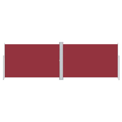 vidaXL Zatahovací boční markýza červená 220 x 600 cm