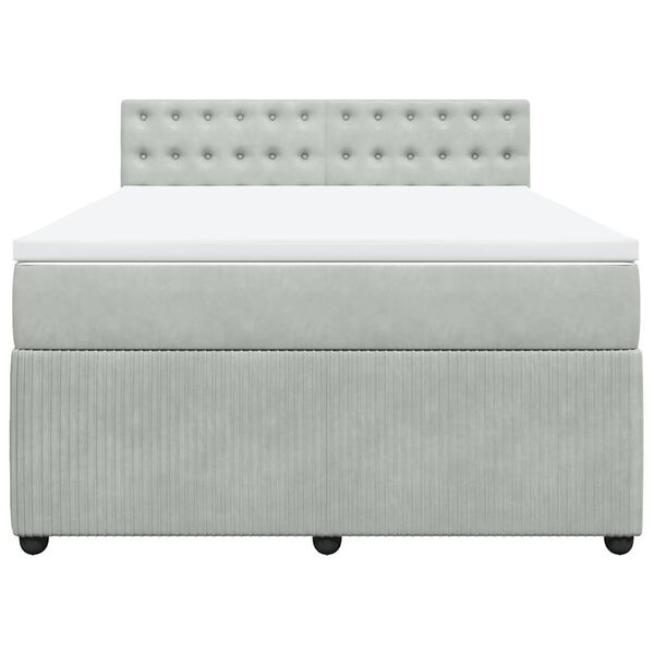 vidaXL Box spring postel s matrac&iacute; světle &scaron;ed&aacute; 160x200 cm samet