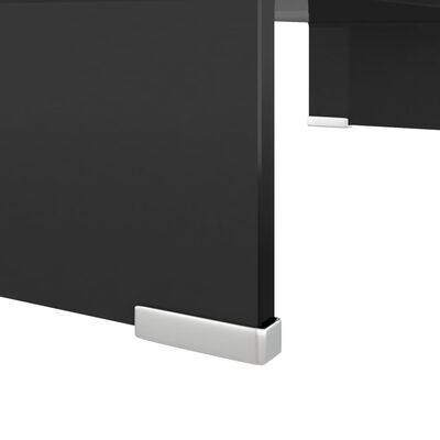 vidaXL TV stolek / podstavec na monitor sklo černý 60x25x11 cm
