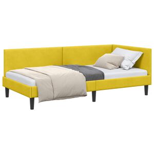 vidaXL Rohov&yacute; r&aacute;m postele s čelo Žlut&aacute; 80 cm x 200 cm samet