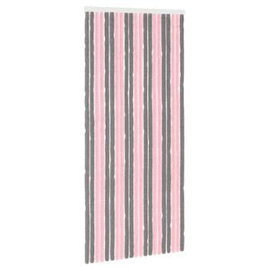 vidaXL Z&aacute;clona proti hmyzu Chenille Stř&iacute;brně &scaron;ed&aacute; a růžov&aacute; 90 x 200 cm