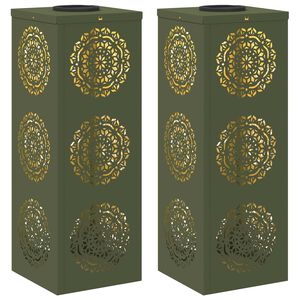 vidaXL Sol&aacute;rn&iacute; LED Cestovn&iacute; Světlo 2 pcs Olivově zelen&aacute;