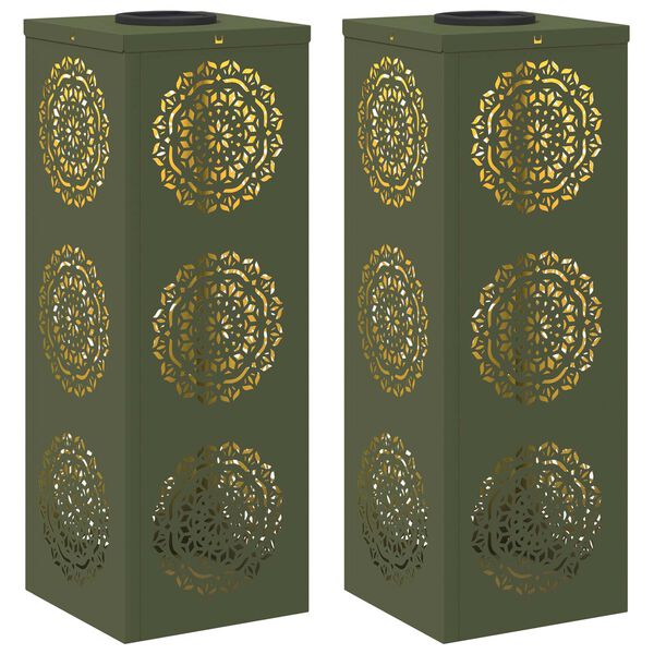 vidaXL Sol&aacute;rn&iacute; LED Cestovn&iacute; Světlo 2 pcs Olivově zelen&aacute;