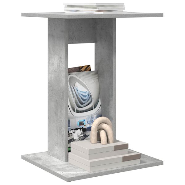 vidaXL Bočn&iacute; stůl Betonově &scaron;ed&aacute; 45 x 40 x 62,5 cm kompozitn&iacute; dřevo