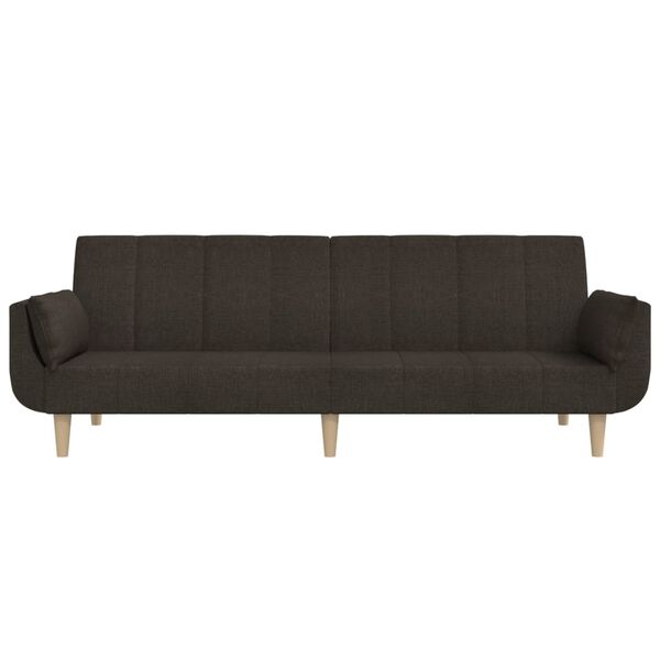 vidaXL 2m&iacute;stn&aacute; rozkl&aacute;dac&iacute; pohovka se 2 pol&scaron;t&aacute;ři tmavě hněd&aacute; textil