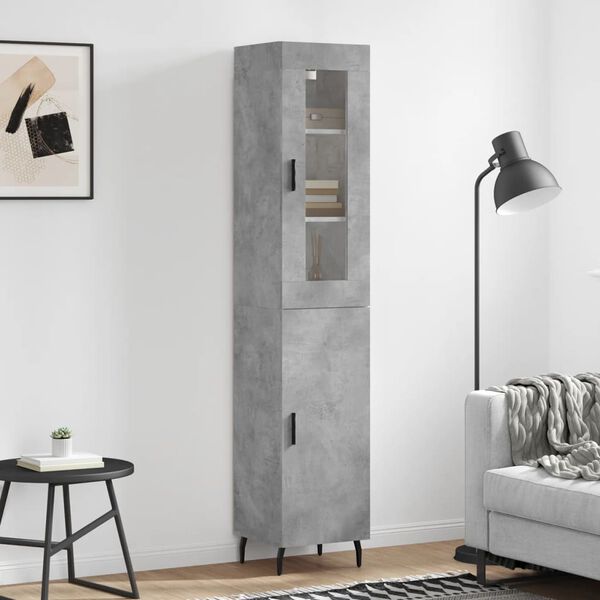vidaXL Skříň highboard betonově šedá 34,5x34x180 cm kompozitní dřevo