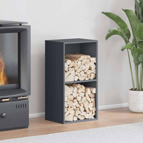 vidaXL Stojan na palivové dřevo antracit Ocel válcovaná za studena