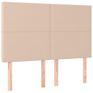 vidaXL Čelo postele Cappuccino 144x5x118/128 cm uměl&aacute; kůže