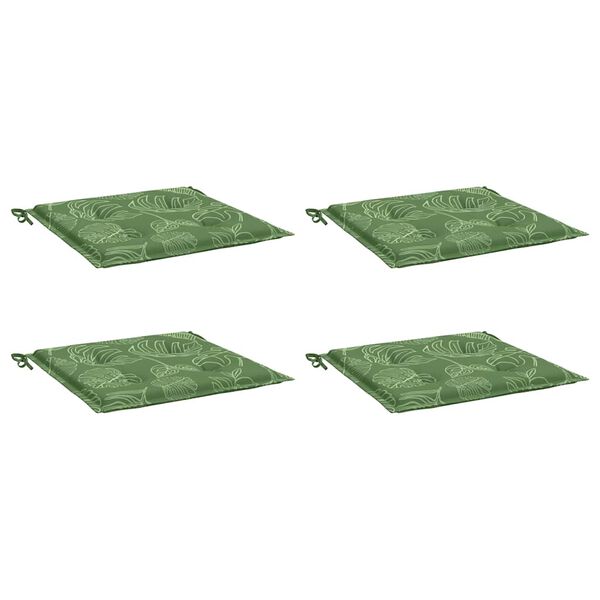 vidaXL Podu&scaron;ky na židli 4 ks vzor listů 40x40x4 cm textil