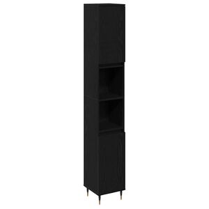 vidaXL Koupelnov&aacute; skř&iacute;ň Čern&yacute; dub 30 x 30 x 190 cm Kompozitn&iacute; dřevo
