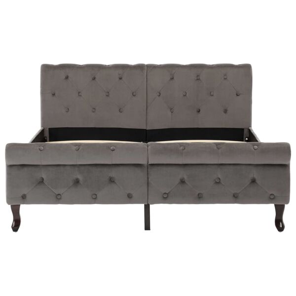 vidaXL R&aacute;m postele &scaron;ed&yacute; samet 140 x 200 cm