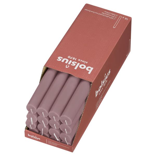 Bolsius Stoln&iacute; sv&iacute;čky Shine 16 ks 27 cm popelavě &scaron;ed&eacute;