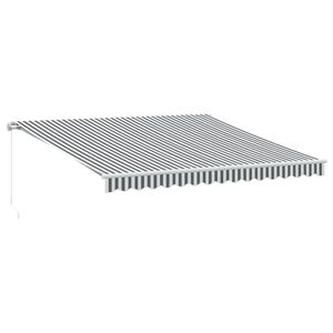 vidaXL Ručně zatahovac&iacute; mark&yacute;za s LED antracitov&aacute; a b&iacute;l&aacute; 400 x 350 cm