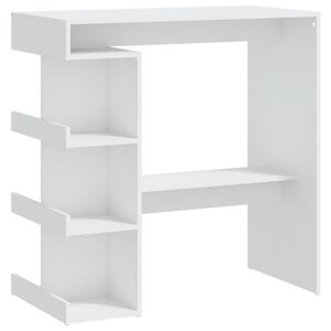 vidaXL Barov&yacute; stůl s &uacute;ložn&yacute;m reg&aacute;lem b&iacute;l&yacute; 100 x 50 x 101,5 cm kompozit