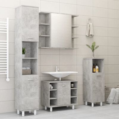 vidaXL 3dílný set koupelnového nábytku betonově šedý dřevotříska