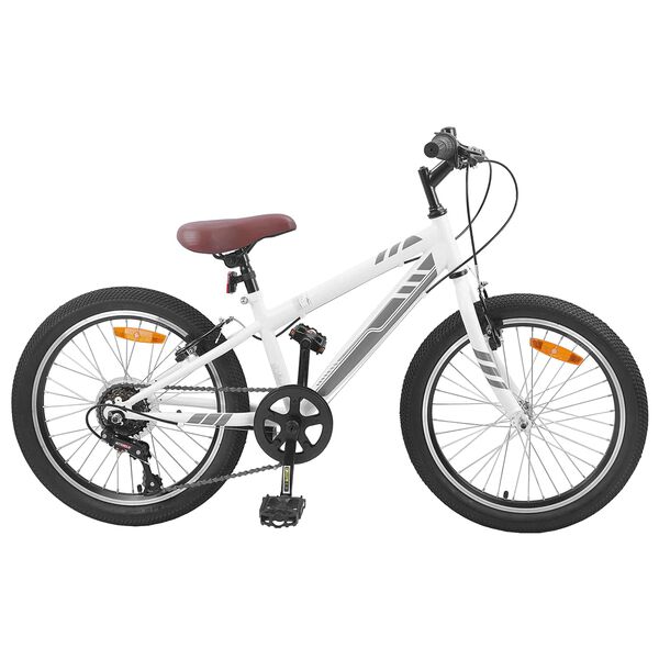 vidaXL Horsk&eacute; Kolo 20 palců 6-Speed pro 5-8 let B&iacute;l&aacute;