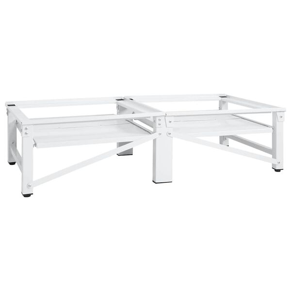 vidaXL Podstavec pod pračku a su&scaron;ičku s v&yacute;suvn&yacute;mi policemi b&iacute;l&yacute;