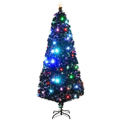 vidaXL Vánoční stromek se stojanem a LED 210 cm optické vlákno