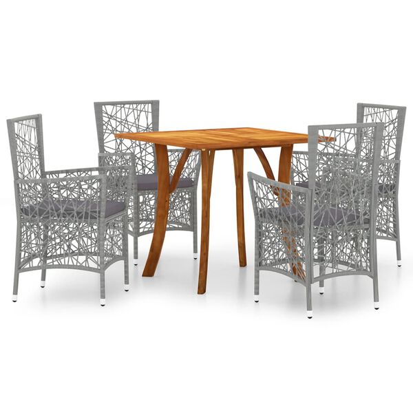 vidaXL 5d&iacute;ln&yacute; zahradn&iacute; j&iacute;deln&iacute; set &scaron;ed&yacute;