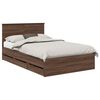 vidaXL R&aacute;m postele se z&aacute;suvkou Hněd&yacute; dub 135 x 190 cm Inžen&yacute;rsk&eacute; dřevo