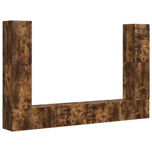 vidaXL Sestava TV skř&iacute;něk 8 pcs Kouřov&yacute; dub kompozitn&iacute; dřevo