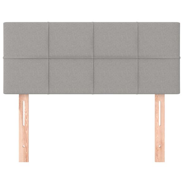 vidaXL Čelo postele světle šedé 100 x 5 x 78/88 cm textil