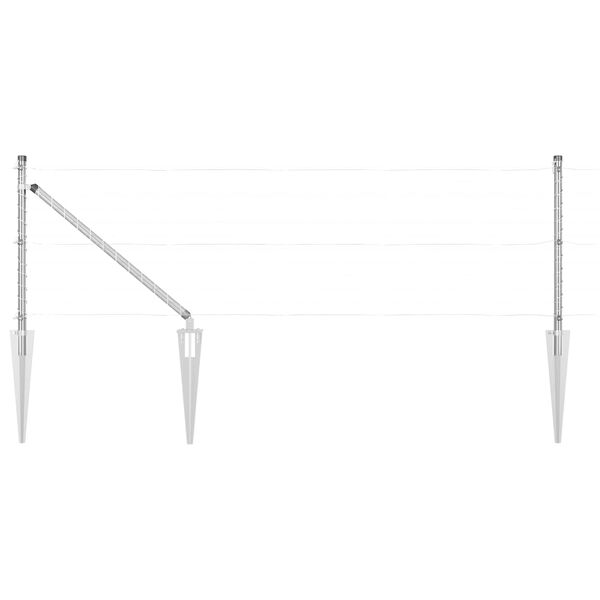 vidaXL Plotový sloupek. Jiný 52 pcs Šedá 3,2 x 3,2 x 100 cm Ocel