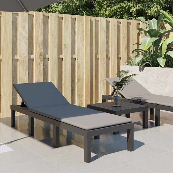 vidaXL Leh&aacute;tko s podu&scaron;kami antracitov&eacute; PP