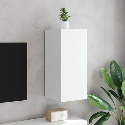vidaXL Nástěnná TV skříňka s LED osvětlením bílá 30,5 x 35 x 70 cm