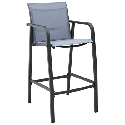 vidaXL Zahradní barové židle 2 ks šedé textilen