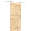 vidaXL Posuvn&eacute; dveře Př&iacute;rodn&iacute; a b&iacute;l&aacute; 90 x 210 cm Masivn&iacute; borov&eacute; dřevo