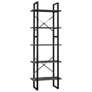vidaXL Knihovna s 5 policemi &scaron;ed&aacute; 60 x 30 x 175 cm borov&eacute; dřevo