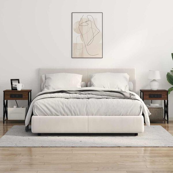 vidaXL Nočn&iacute; skř&iacute;ňka Hněd&yacute; dub 41 x 31 x 51 cm kompozitn&iacute; dřevo